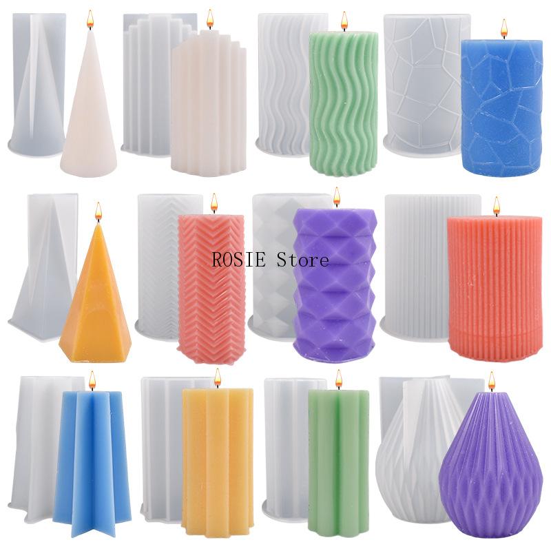 Candle Souvenir - Cylinder Silicone Candle Mold DIY Stripe