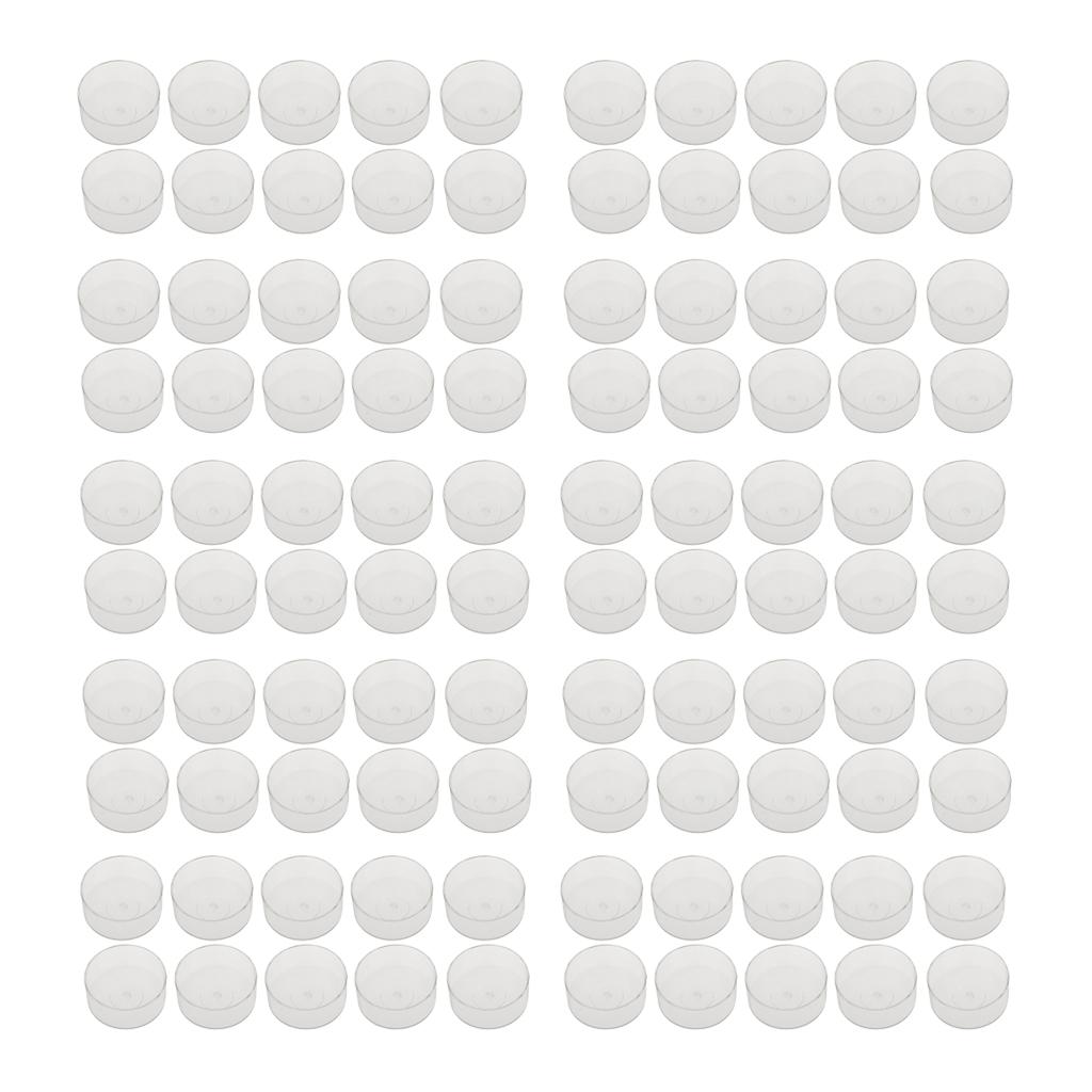 Candle Zero - Practical 100 pcs Plastic Transparent Round