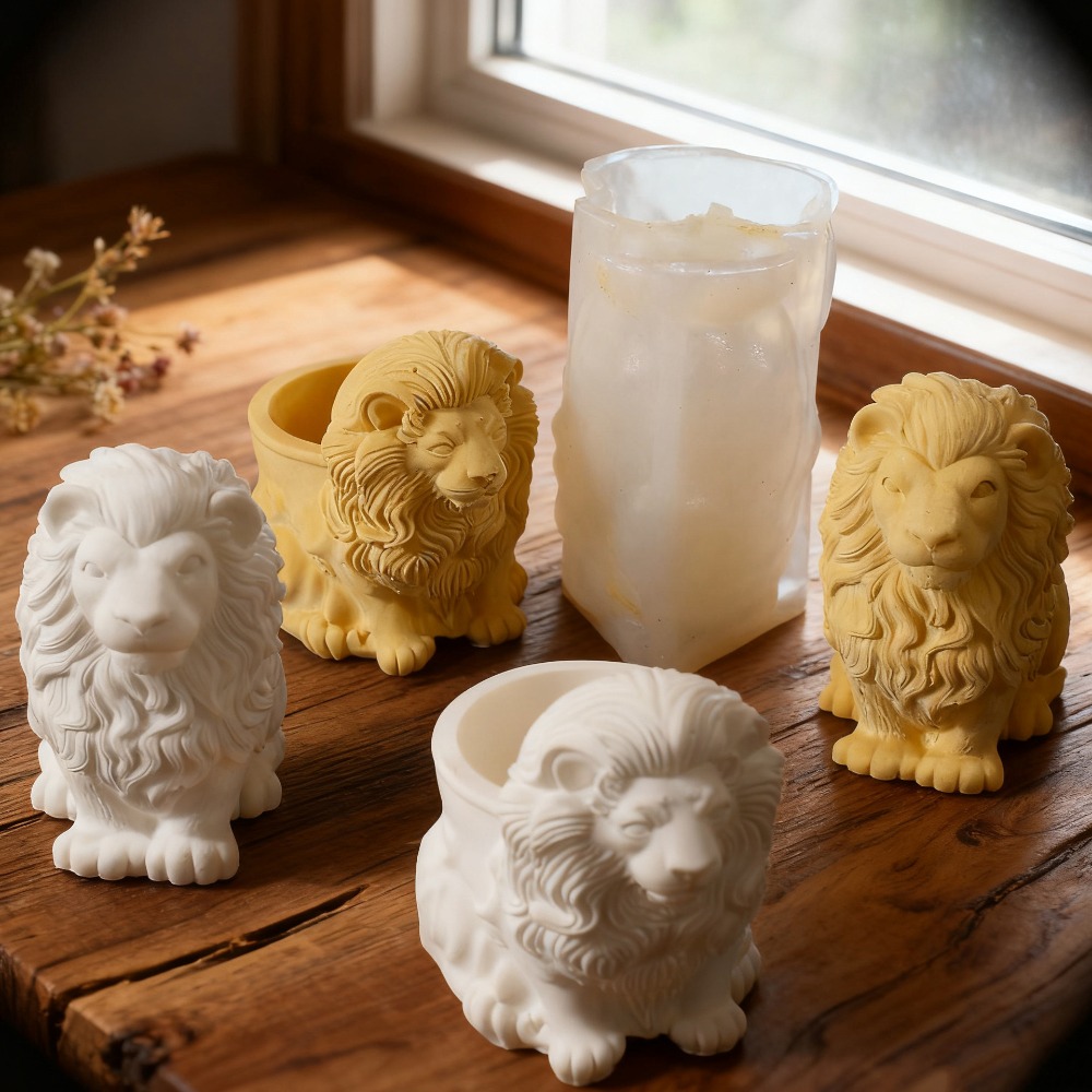 Candle Vessel Supplies - Lion Pot Silicone Molds Handmade Candle