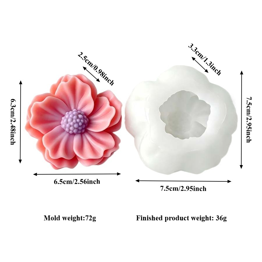 3D Camellia Flower Silicone Ca - Candle Souvenir ulasan dan harga