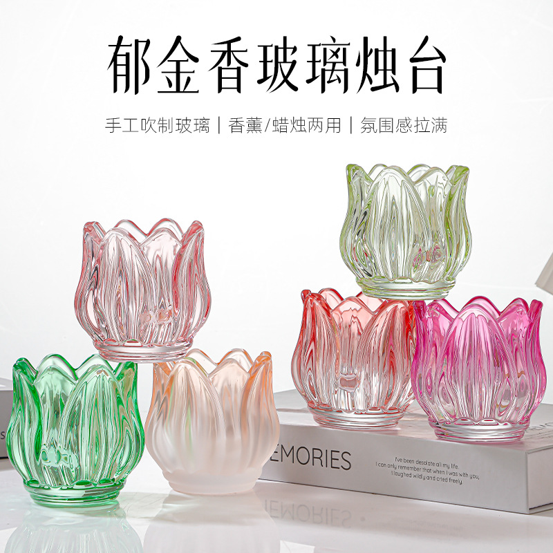 Empty Glass Tulip Candle Holde - Candle Zero ulasan dan harga