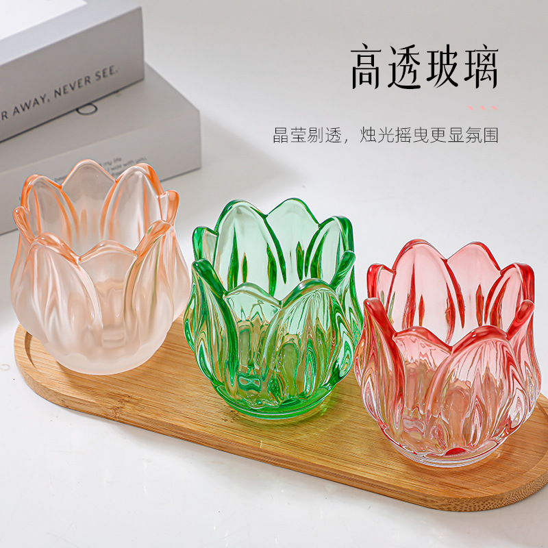 Empty Glass Tulip Candle Holde - Candle Zero ulasan dan harga
