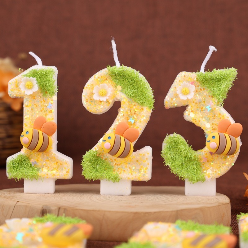 Bee Number Birthday Candles 0- - Candle Souvenir ulasan dan harga