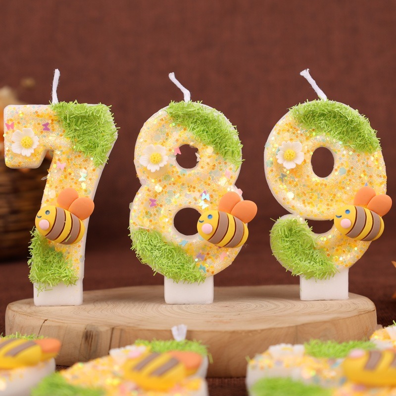 Bee Number Birthday Candles 0- - Candle Souvenir ulasan dan harga