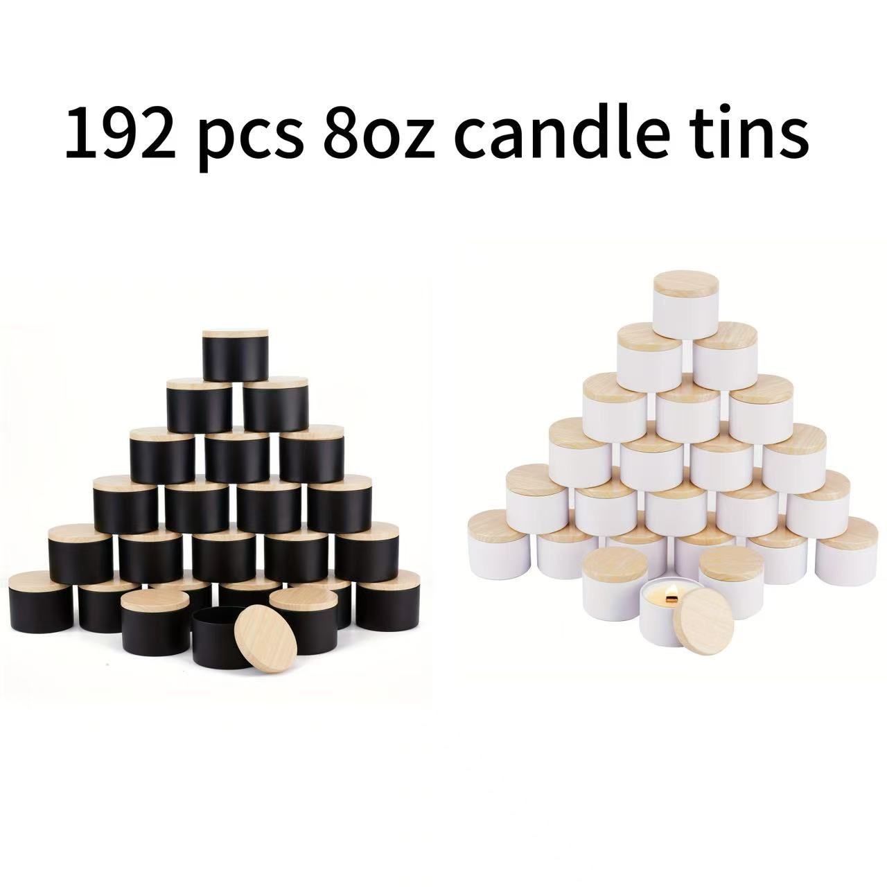 192pcs 8oz Matte Black/white   - Candle Vessel Supplies ulasan dan harga