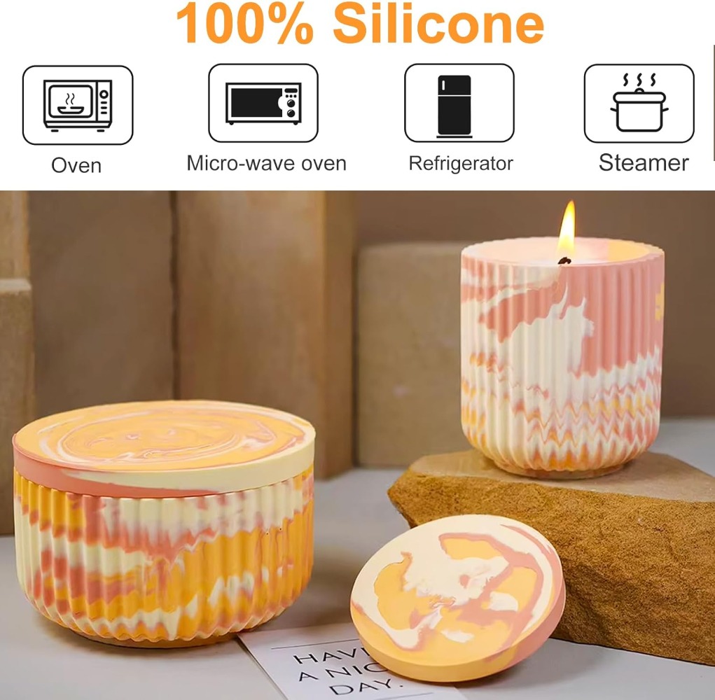 Silicone Mold for Striped Roun - Candle Vessel Supplies ulasan dan harga